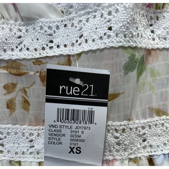 Rue 21 - Women's Summer Sleeveless High Low Hem Ruffle Floral Dress - White -XS - Picture 10 of 16